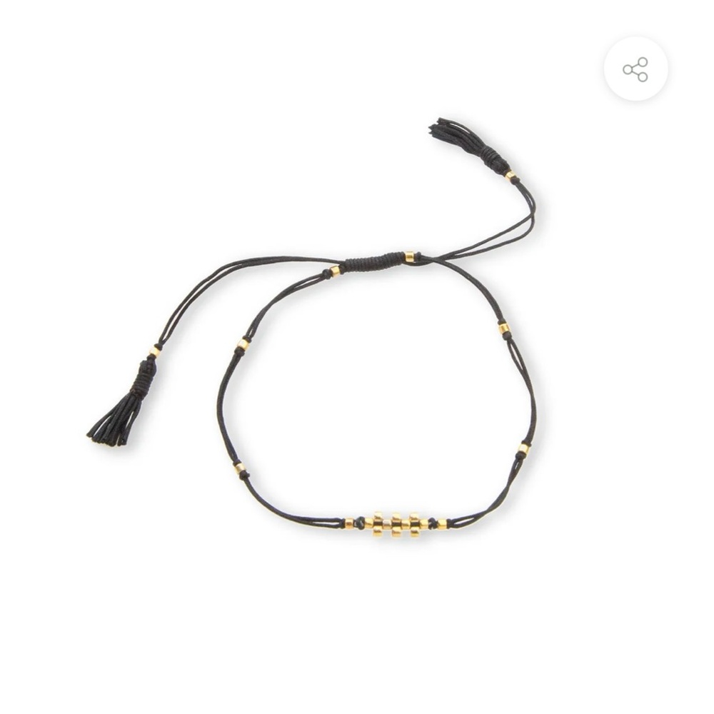 18k Gold Beaded Adjustable Bracelet - Picture 1 of 3